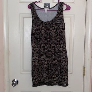 Tribal patterned body con dress